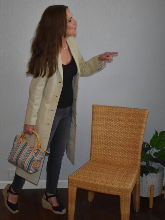 ZaaZaa Cuir Jackets & Blazers - Vintage Moroccan Genuine Lambskin Leather Blazer Trench Coat Tan Size Small